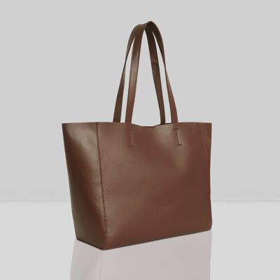 'ABINGDON' Tan Real Leather Unlined Designer Tote Bag