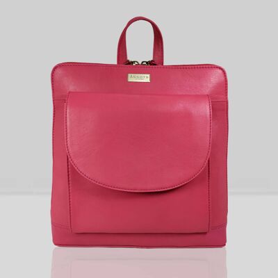 'Apple' Coral Pink Two Way Zip Top Lightweight Leather Bac