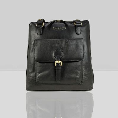 'BRENT' Black Vintage Leather Zip Around Backpack