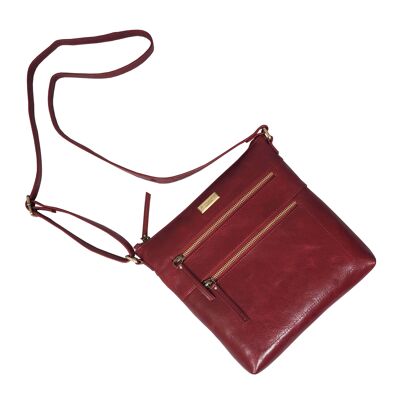 'CORI' Chilli Pepper Waxy VT Real Leather Crossbody Bag