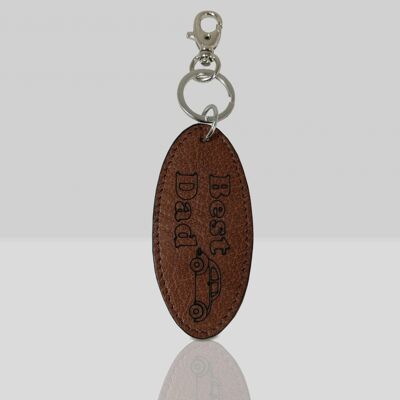 'DADDY' Customised 'BEST DAD' Leather Key Ring Holder
