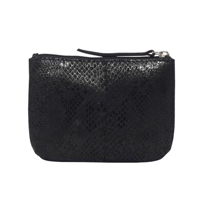 'DENISE' Black Python Snake Real Leather Purse Wallet