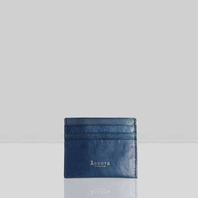 'FANN' Ensign Blue Vintage leather Compact RFID Credit Car