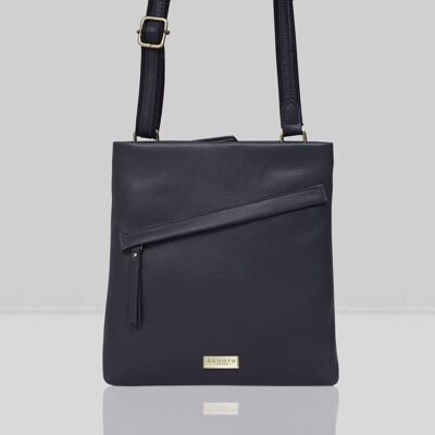 'FLORENCE' Navy Full Grain Soft Nappa Leather Crossbody Sl