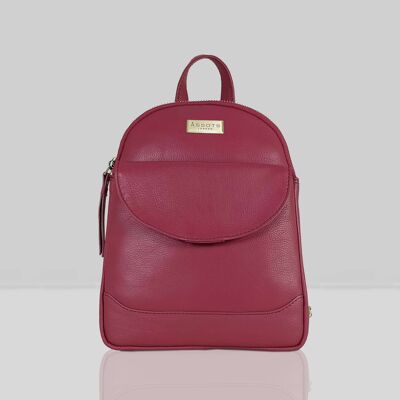 'GEORGE' Carmine Pink Mini Leather Backpack