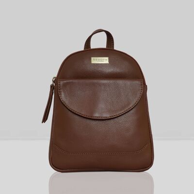 'GEORGE' Tan Mini Leather Backpack