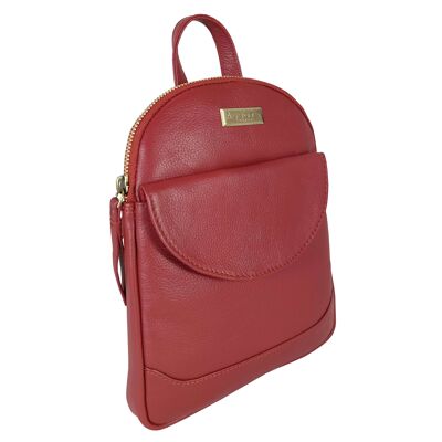 'GEORGE' Paprika Red Mini Leather Backpack