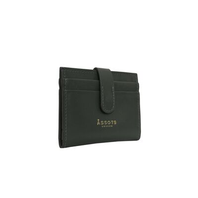 'GROVE' Forest Green Smooth RFID Tab-over Leather Credit C