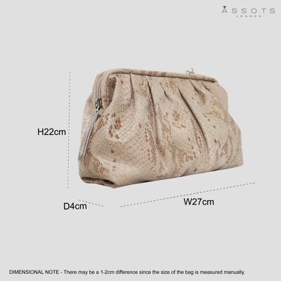 'Harper' Nude Python Snake Print Real Leather Oversized Cl