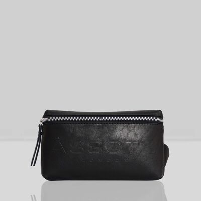 'Harry' Black Real Leather Bum Belt Unisex Bag