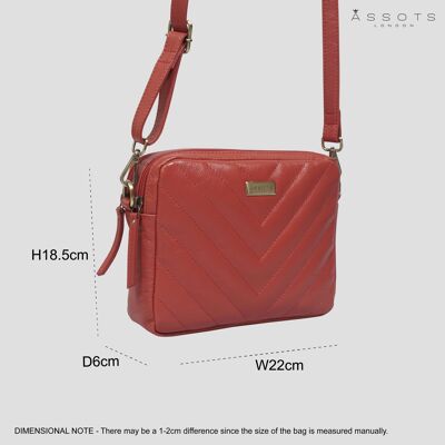 'IRIS' Red Quilted Real Soft Leather Designer Crossbody Bag