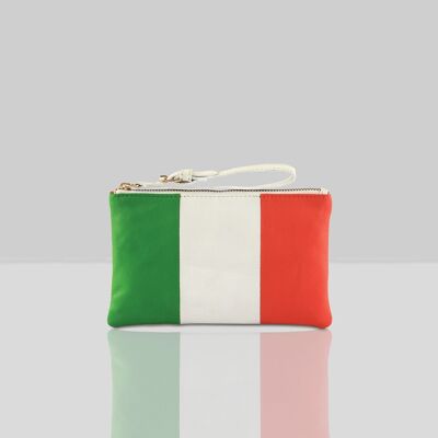 'ITALIAN' Country Flag Designer Leather Wristlet