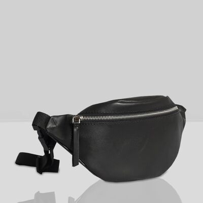 'Noah' Black Leather Bum Belt Bag