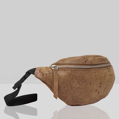 'NOAH' Tan Snake Leather Bum Belt Bag