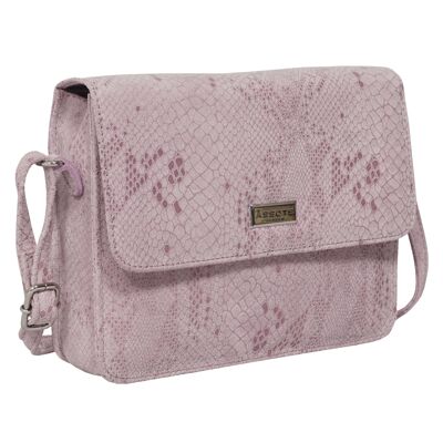 'PEARL' Pastel Pink Python Snake Real Leather Flap Crossbo