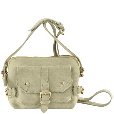 'SASHA' Olive Designer Suede Leather Crossbody Bag