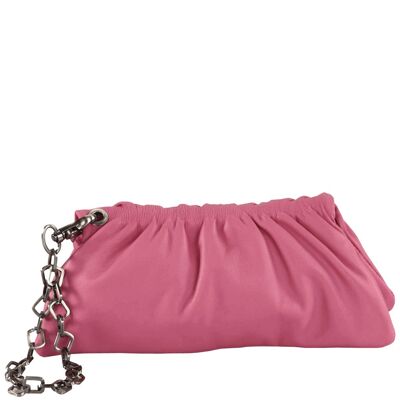 'SCARLETT' Pink Designer Leather Clutch Bag
