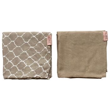 Swaddle 80x80 cm 2-PACK Once upon a dream Sand 1