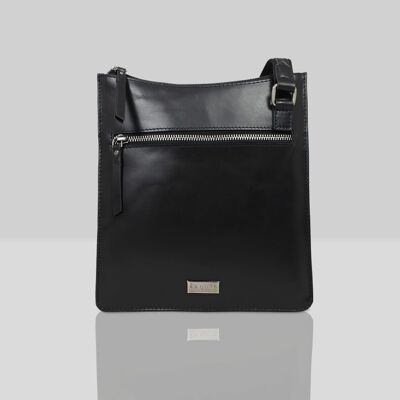 'WILLOW' Black Smooth Leather Crossbody Bag