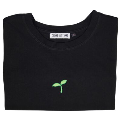 T-Shirt mit grüner Sprout-Stickerei 🌱