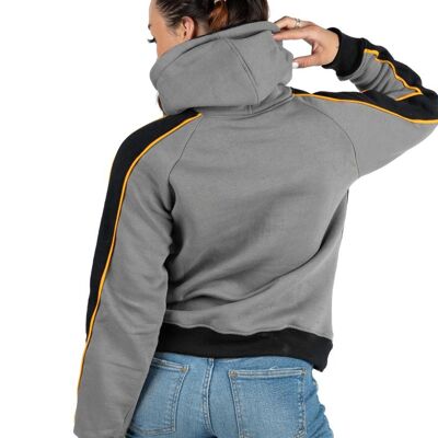 GREY HOODIE  MIXED WITH BLACK AND YELLOW