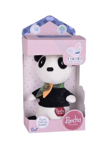 Tikiri Pancha: PANDA - JOUET DOUX 19cm, avec tissu en bambou, en boîte fenêtre, 0+ 2