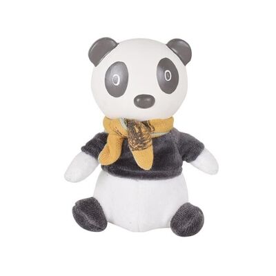 Tikiri Pancha: PANDA - PELUCHE con testa in gomma naturale 13cm, con tessuto di bambù, in scatola con finestra, 0+