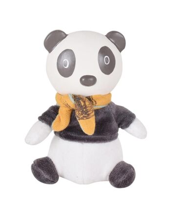 Tikiri Pancha: PANDA - JOUET DOUX avec tête en caoutchouc naturel 13cm, avec tissu en bambou, en boîte fenêtre, 0+ 2