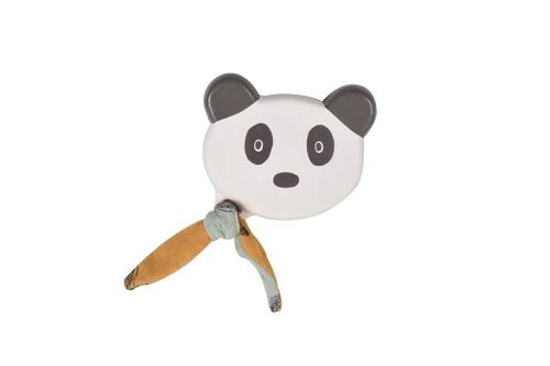 Tikiri Pancha: PANDA - ANNEAU DE DENTITION en caoutchouc naturel 12cm, avec tissu en bambou, sur carte, 0+