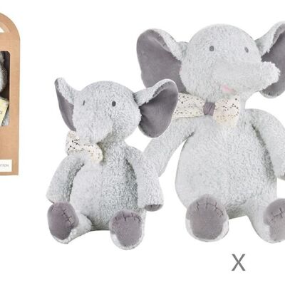 Tikiri Collection Biologique: ÉLÉPHANT medium 25cm, en boîte fenêtre, 0+