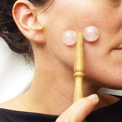 Rose Quartz Facial Massage Caster