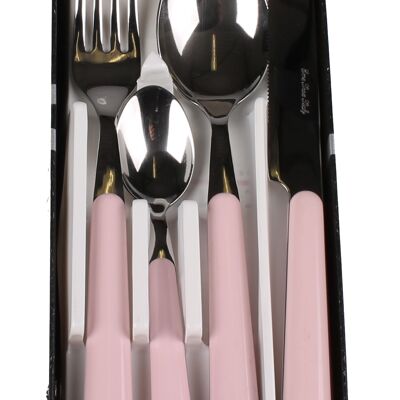 24 pieces cutlery light pink