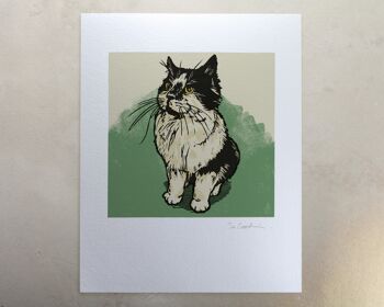 Impression d'art chat noir et blanc (IC-P-Arthur) 2