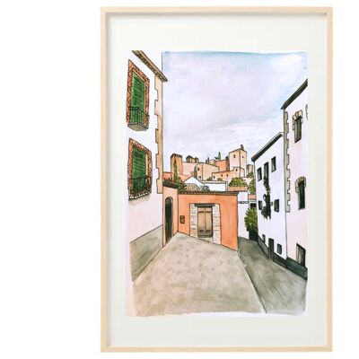 Watercolor Granada, Andalusia