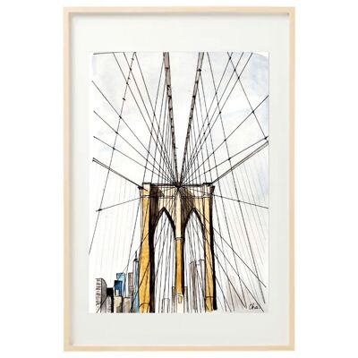 Watercolor Brooklyn Bridge