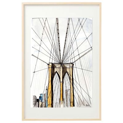 Aquarelle Pont de Brooklyn