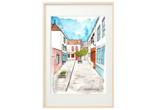 Aquarelle ruelle Saint Leu