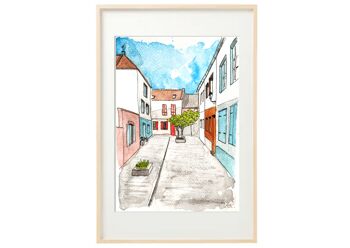 Aquarelle ruelle Saint Leu 1