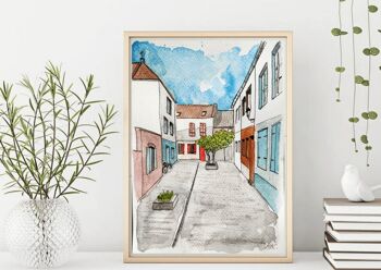 Aquarelle ruelle Saint Leu 2