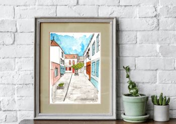 Aquarelle ruelle Saint Leu 3