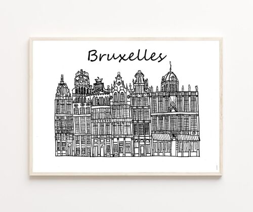 Print Bruxelles noir et blanc - A5