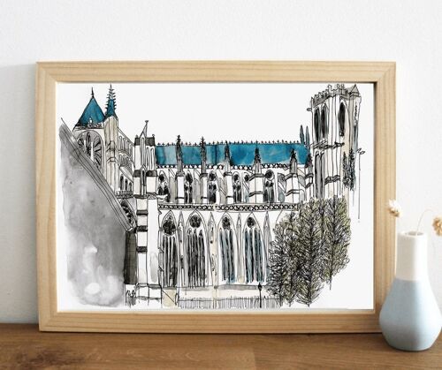 Print cathédrale d'Amiens - A4
