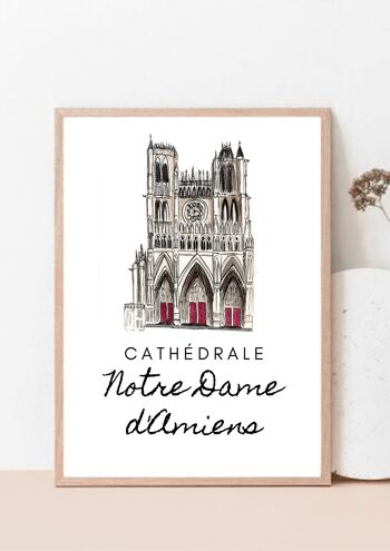 Print Cathédrale d'Amiens - Reproduction d'aquarelle originale - A4 1