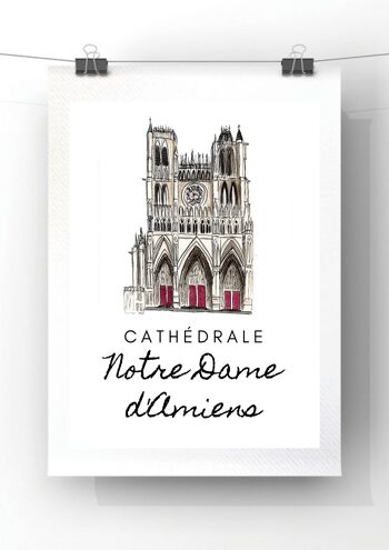 Print Cathédrale d'Amiens - Reproduction d'aquarelle originale - A4 3