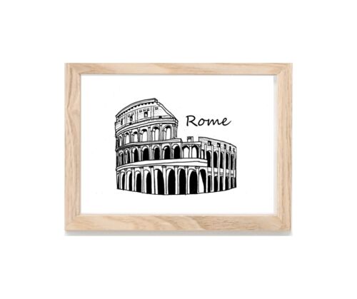 Print Colisée Rome noir et blanc - A4