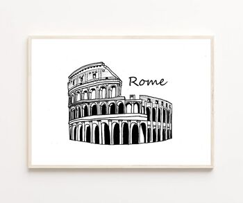 Print Colisée Rome noir et blanc - A5 2