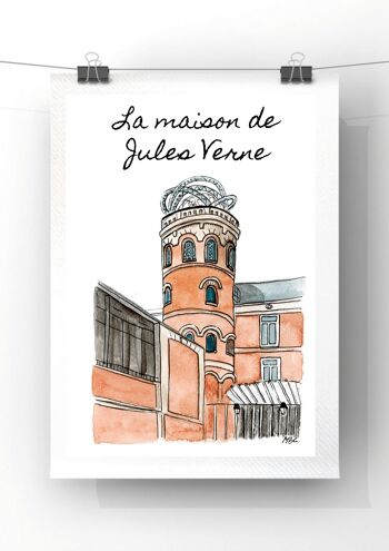 Print Maison de Jules Verne - Reproduction d'aquarelle originale - A4 3
