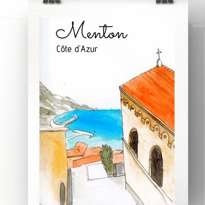 Drucken Menton - Reproduktion des Originals - A4