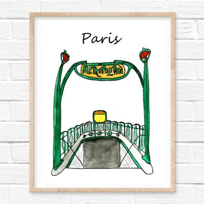 Print Metropolitain Paris - A4