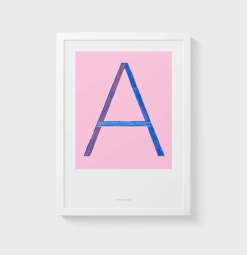 A5 Wall Art Print | Initial Letter Print A